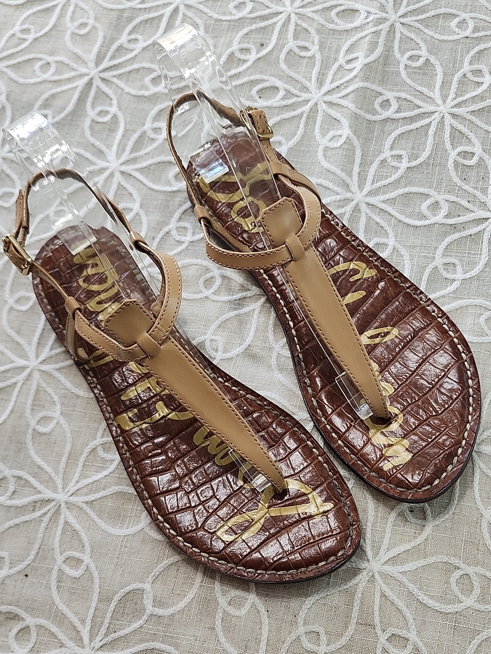 Sam Edelman Tan T-Strap Gigi Thong Sandal - Picture 8 of 14